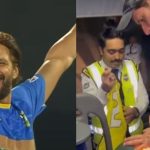 Shahid Afridi gives autograph to fan on Indian flag